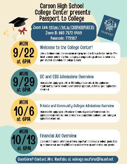 Passport to College Series Flyer